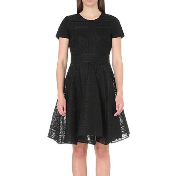 Maje Rafael Bonded Lace Dress in Black